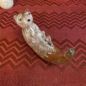 Vintage Hand Blown Glass Otter